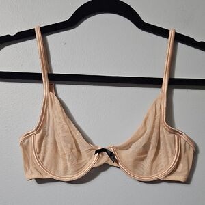 Victoria's Secret Elegant Sheer Nude Underwire Bra Size 34C